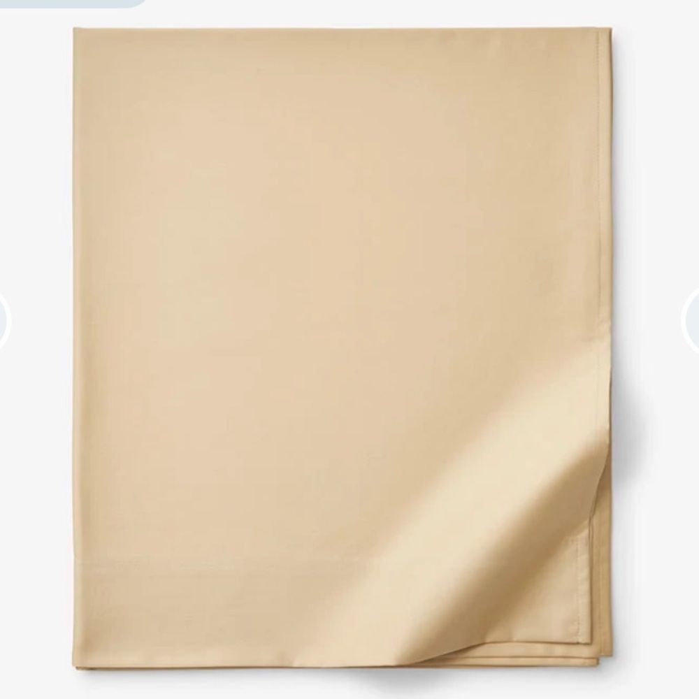 The Company Store Legends Smooth Wrinkle-Free Sateen Flat Sheet King Yellow NWOT